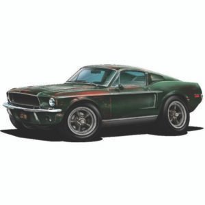 1968 FORD Mustang GT 428 Barn Find Cartoon Car Wall Graphic Decal Cling Vinyl