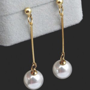 2022 Charm KC Gold Pearl Long Earrings Ear Stud Drop Dangle Women Jewelry Gifts
