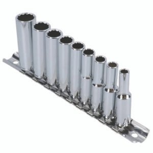 AF Deep Sockets 1/4″ Drive Imperial Bi-Hex Double Deep 9pc Set