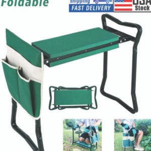 Foldable Kneeler Garden Kneeling Bench Stool Soft Cushion Seat Pad & Tool Pouch
