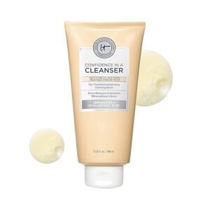 IT Cosmetics Confidence in a Cleanser – Hydrating Face Wash With Hyaluronic Acid & Ceramides – Supports Skin Barrier – Removes Makeup, Oil, and SPF – All Skin Types