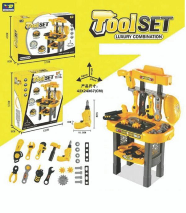 Kids Work Bench Pretend Play Complete Engineering Tool Set Construction Toy