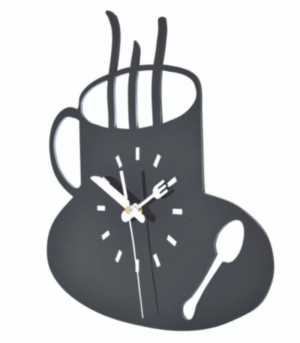 Kitchen Wall Clock Small Wall Clock 3D Effect Sturdy Acrylic Coffee Cup