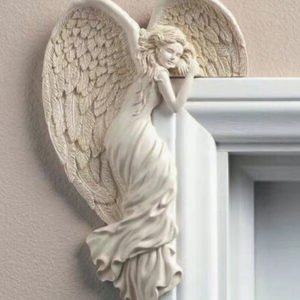 Left Door Frame Angel Wings Wall Sculpture Ornament Garden Home Decor Secret Fairy