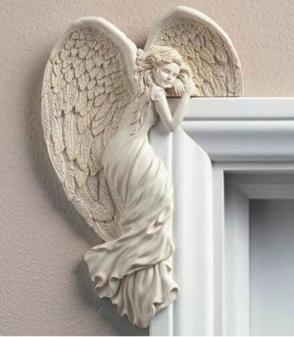 Left Door Frame Angel Wings Wall Sculpture Ornament Garden Home Decor Secret Fairy