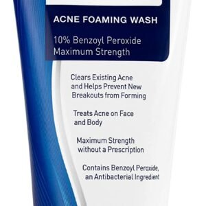PanOxyl Acne Foaming Wash Benzoyl Peroxide 10% Maximum Strength Antimicrobial, 5.5 Oz