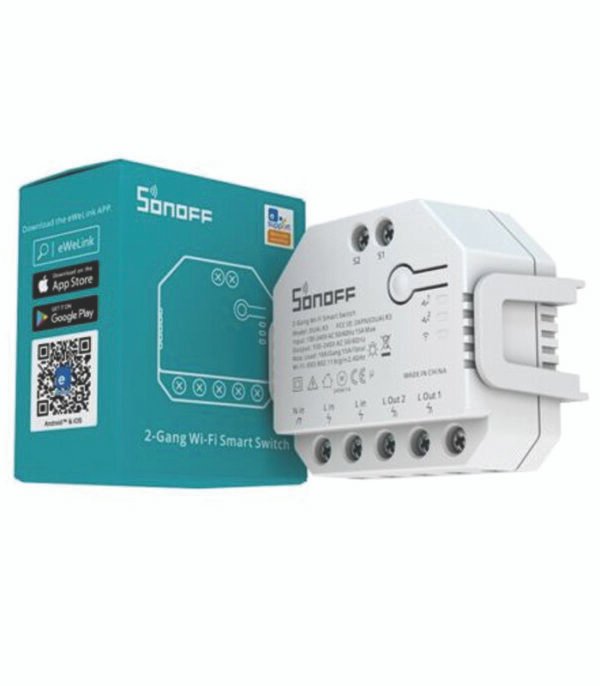 Sonoff Dual r3 Home Automation 2 Channels shutters control consumption WiFi Alexa Google