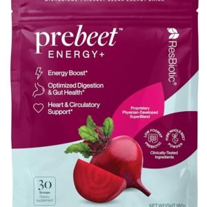 prebeet Prebiotic Drink – Akkermansia, GLP-1 Probiotic, Support The Gut, Skin, & Heart, Reduces Bloat, Naturally Boosts Energy, Diet Inclusive – 30 Servings